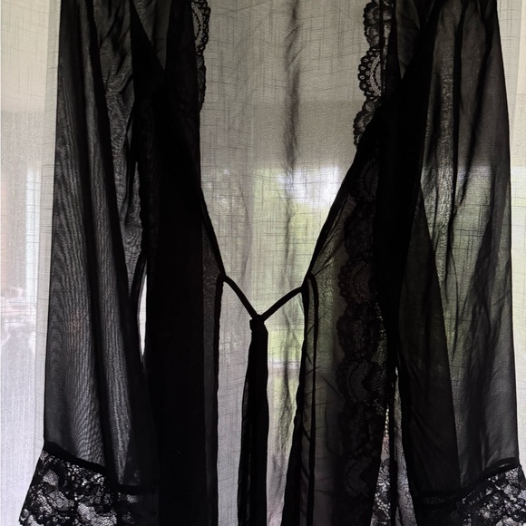 La SENZA Other - [S-M] La SENZA Black Sheer Lace Robe